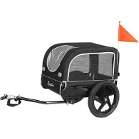 Shengmilo 20303N Fahrradanhänger für Haustiere, 114×43×68 cm, zwei Eingänge, Traglast bis 23 kg
