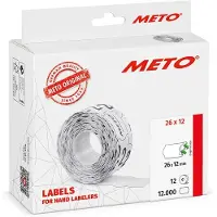 Meto etiket aftag 26x12 hvid (12rl/1000)