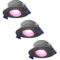 HOFTRONIC™ hoftronicsmart LED Einbaustrahler GU10 5,5W RGBWW IP65 Schwarz 3er Set
