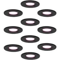 HOFTRONIC™ hoftronicsmart LED Einbaustrahler 6W 450lm RGBWW IP65 Schwarz 10er Set