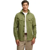 Superdry für Herren. M4011143A Militärhemd grün (XXL), Lässig, Baumwolle, Langarm