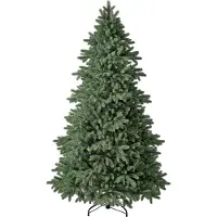 Dehner Künstlicher Weihnachtsbaum Tanne Lyra, mit LED Beleuchtung warmweiß, Höhe ca. 210 cm, Metall/Kunststoff, grün
