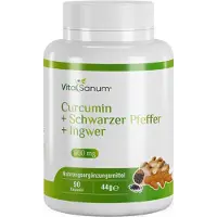 VitaSanum - Curcumin + Schwarzer Pfeffer + Ingwer 600 mg 90 Kapseln