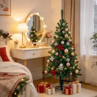 ACXIN 1.2M Künstlicher Weihnachtsbaum weiß mit Stecksystem, ohne Werkzeug aufbauen, kein Nadelnverlust, langlebiges PVC-Material Einfach montierbar