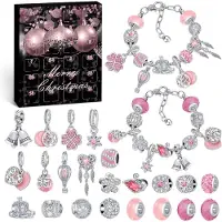 Merkloos Adventskalender Schmuck 24-teilig, DIY Charm Armband Set, für Mädchen und Frauen
