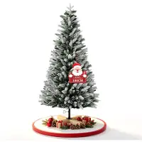 ACXIN künstlicher Tannenbaum 1,8 m mit Schneebeschichtung, PE+PVC Zweige, Weihnachtsbaum mit Massivholzständer, Weihnachtsbaum künstlich