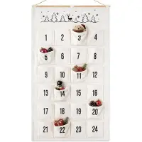 Dripio Stoff-Adventskalender 105x62 cm, leer, schwarz-weiß, bestickt