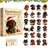 Traumheim 3D Dackel Adventskalender 2026 – 24 Figuren zum Sammeln, Weihnachtsbaumschmuck & Tischdeko für Dackel-Fans