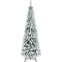 Youjia Künstlicher Weihnachtsbaum, 1,80 m, mit 523 Zweigen, Kunstschnee, lebensechtes Aussehen, schlanke Form