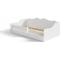 KOBI Montessori Kinderbett 140x70 cm Weiß mit Rausfallschutz & Lattenrost