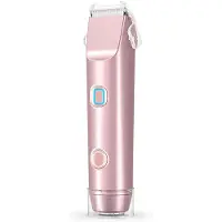 Dopwii Bikini Trimmer Damen elektrisch, sanfter Intimrasierer mit Doppelkopf und Keramikklinge, wasserdicht IPX7, wiederaufladbarer Körperrasierer für empfindliche Haut