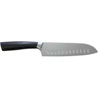 CS Kochsysteme Santokumesser CS KOCH-SYSTEME "VELTEN, 30 cm, Edelstahl rostfrei", silber (schwarz), Klingenlänge 18cm, Edelstahl, Kunststoff, Kochmesser, Santokumesser, mit asiatisch inspirierter Präzisionsklinge