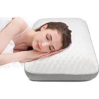 Unyqoos Nackenkissen aus Memory-Schaum 70 x 40 x 13 cm, ergonomisches Schlafkissen, kühlend, doppelseitiges Design, waschbarer Polyesterbezug