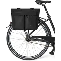 Merkloos Fahrradtasche schwarz, 2-in-1, wasserabweisend, recyceltes Material, für Gepäckträger