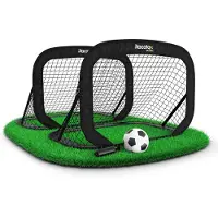 Merkloos Fußballtore 2er Set, mit Glasfaserstangen und Ball, für Garten