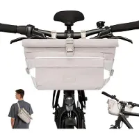 Merkloos Fahrradlenkertasche 2-in-1, wasserabweisend, mit Reflektor, beige, für Fahrrad und Alltag