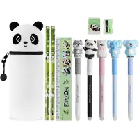 Merkloos Federmäppchen 2-in-1, verstellbar, mit Panda-Bambus-Motiv, für die Schule