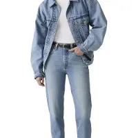 Levi's Damen Jeanshose 501 Crop High Rise, Straight Fit, Blau (Where to Now Ndx)
