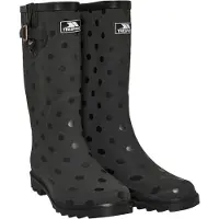 Trespass Damen Elena Pola Dot Print Wellington Gummistiefel Schwarz
