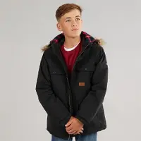 Trespass Junior Junge Upsider Isolierte Wasserdichte Parka Schwarz