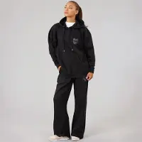 L'amore Couture Damen Brinas Hoodie Und Weites Bein Jogginghose Trainingsanzug Schwarz