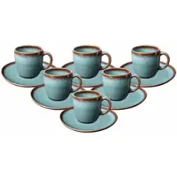 Villeroy & Boch Tasse "Kaffeetassen mit Untertassen Lave 190 ml 6er Set", blau (glacé), Steingut, LIKE. BY , Trinkgefäße, Tasse