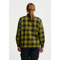 Jack Wolfskin Flanellbluse "BAJA FLANNEL SHIRT W", Damen, Gr. L (42/44), checkschwarznavy, sheerplum, Obermaterial: 100% Baumwolle, Blusen Flanellbluse, Flanellhemd, weich, vielseitig kombinierbar