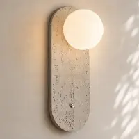 LINDBY Wandlampe Lumille , weiß / opal, für Wohn- / Esszimmer, Beton, Modern, Wandleuchte, Wandlampe Innen