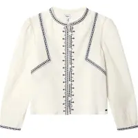 Pepe Jeans für Mädchen. PG3000034 Bluse Nevya Gebrochenes Weiß (12Años= 152cm), Lässig, Baumwolle, Langarm, Kinderbekleidung