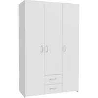 Forte ECONOBOX Kleiderschrank 120, 3-türiger Drehtürenschrank mit 2 Schubladen,