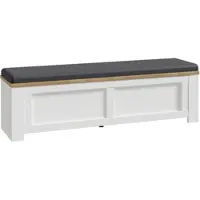 Forte Sitztruhe "Bohol", grau (riviera eiche, sibiu lärche hell), B:135cm H:42cm T:34,8cm, Spanplatte, Sitzbänke, Sitztruhe, aufklappbar Stauraum, gepolstert