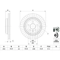 Bosch Bremsscheibe 0986479713 belüftet 302mm 22mm für VOLVO