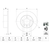 Bosch Bremsscheibe 0986479717 voll 305mm 12mm für VAUXHALL NISSAN RENAULT DACIA