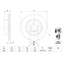Bosch Bremsscheibe 0986479216 innenbelüftet 300mm 24mm für BMW
