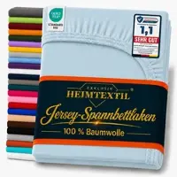 EXKLUSIV HEIMTEXTIL Jersey Spannbettlaken Premium 120 x 200 cm Hellblau