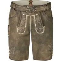 Spieth & Wensky Lederhose "TG-Kaisheim", Herren, Gr. 48, N-Gr, braun (vintage, st holz), Obermaterial: 100% Lammleder LEL., uni, regular fit, Hosen Lederhose, mit passendem Gürtel
