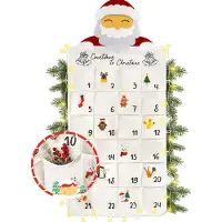 Dripio Adventskalender zum Befüllen, 24 Taschen, mit Lichterkette, 70x130 cm