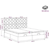 vidaXL Ottoman-Bett mit Matratze und LED Rosa 160 x 200 cm Samt
