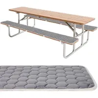 Merkloos Bierbankauflagen Set, gepolstert, 2-teilig, 220 x 25 cm und 180 x 28 cm, für Bierbänke