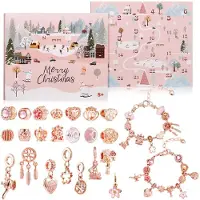 Merkloos Adventskalender Schmuck Armband, Charms Perlen, 24 Tage, für Frauen