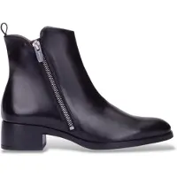 Wonders für Damen. D-1810 Bonjour 10 Lederstiefeletten schwarz (38), 3 bis 5 cm, Reißverschluss, Lässig