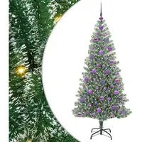 vidaXL Künstlicher Weihnachtsbaum Beschneit mit LED Licht 180 cm 3396821