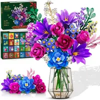 Merkloos Adventskalender mit Blumen, 24 Tage, beleuchtet, für Kinder
