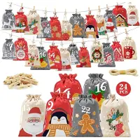 Dripio Adventskalender zum Befüllen, 24 Säckchen, 4 Größen, DIY