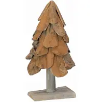 vidaXL Weihnachtsbaum Braun 61 cm Massivholz Teak