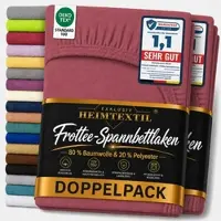 EXKLUSIV HEIMTEXTIL Doppelpack Frottee Spannbettlaken Premium Bordeaux 120 x 200 cm