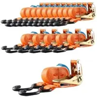 TRUTZHOLM 15x Spanngurt Ratschen Zurrgurt 5m 800kg 0,8t 0,8to ORANGE 2tlg