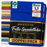 EXKLUSIV HEIMTEXTIL Doppelpack Frottee Spannbettlaken 180 - 200 x 200 cm Royalblau
