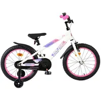 Volare Lily Kinderfahrrad - Mädchen - 18 Zoll - Weiss Rosa Lila
