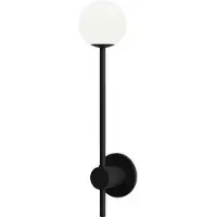 Astro Orb Single, Badezimmer Wandleuchte in Matt Schwarz - Entworfen in Großbritannien - Dimmbar IP44 Rated G9 - 1424004